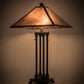 Meyda Lighting Sutter 28" 2-Light Timeless Bronze Table Lamps With Silver Mica Shade Glass