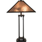 Meyda Lighting Sutter 28" 2-Light Timeless Bronze Table Lamps With Silver Mica Shade Glass