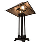 Meyda Lighting Sutter 28" 2-Light Timeless Bronze Table Lamps With Silver Mica Shade Glass