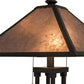 Meyda Lighting Sutter 28" 2-Light Timeless Bronze Table Lamps With Silver Mica Shade Glass