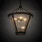 Meyda Lighting Sutter 29" 4-Light Black Inverted Pendant Light With Clear Seeded Shade Glass