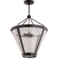 Meyda Lighting Sutter 29" 4-Light Black Inverted Pendant Light With Clear Seeded Shade Glass