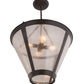 Meyda Lighting Sutter 29" 4-Light Black Inverted Pendant Light With Clear Seeded Shade Glass