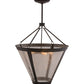 Meyda Lighting Sutter 29" 4-Light Black Inverted Pendant Light With Clear Seeded Shade Glass