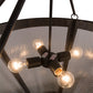 Meyda Lighting Sutter 29" 4-Light Black Inverted Pendant Light With Clear Seeded Shade Glass