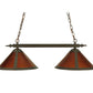 Meyda Lighting Sutter 35" 2-Light Timeless Bronze Island Pendant Light With Amber Mica Shade Glass