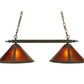 Meyda Lighting Sutter 35" 2-Light Timeless Bronze Island Pendant Light With Amber Mica Shade Glass