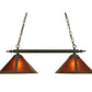 Meyda Lighting Sutter 35" 2-Light Timeless Bronze Island Pendant Light With Amber Mica Shade Glass