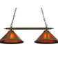 Meyda Lighting Sutter 35" 2-Light Timeless Bronze Island Pendant Light With Amber Mica Shade Glass
