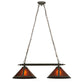 Meyda Lighting Sutter 35" 2-Light Timeless Bronze Island Pendant Light With Amber Mica Shade Glass
