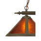 Meyda Lighting Sutter 35" 2-Light Timeless Bronze Island Pendant Light With Amber Mica Shade Glass