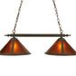 Meyda Lighting Sutter 35" 2-Light Timeless Bronze Island Pendant Light With Amber Mica Shade Glass