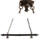 Meyda Lighting Sutter 38" 2-Light Mahogany Bronze Island Pendant Light With Amber Mica Shade Glass