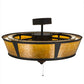 Meyda Lighting Sutter 42" LED Oil Rubbed Bronze Chandelier With Amber Mica Shade Glass and Fan