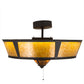 Meyda Lighting Sutter 42" LED Oil Rubbed Bronze Chandelier With Amber Mica Shade Glass and Fan
