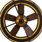 Meyda Lighting Sutter 42" LED Oil Rubbed Bronze Chandelier With Amber Mica Shade Glass and Fan