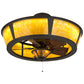 Meyda Lighting Sutter 42" LED Oil Rubbed Bronze Chandelier With Amber Mica Shade Glass and Fan