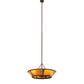 Meyda Lighting Sutter 48" 8-Light Cafe Noir Chandelier With Amber Mica Shade Glass and Fan