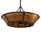 Meyda Lighting Sutter 48" 8-Light Cafe Noir Chandelier With Amber Mica Shade Glass and Fan