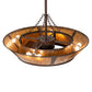 Meyda Lighting Sutter 48" 8-Light Cafe Noir Chandelier With Amber Mica Shade Glass and Fan