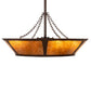 Meyda Lighting Sutter 48" 8-Light Cafe Noir Chandelier With Amber Mica Shade Glass and Fan