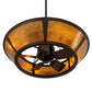Meyda Lighting Sutter 48" 8-Light Cafe Noir Chandelier With Amber Mica Shade Glass and Fan