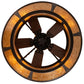 Meyda Lighting Sutter 48" 8-Light Cafe Noir Chandelier With Amber Mica Shade Glass and Fan