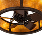 Meyda Lighting Sutter 48" 8-Light Cafe Noir Chandelier With Amber Mica Shade Glass and Fan