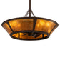 Meyda Lighting Sutter 48" 8-Light Cafe Noir Chandelier With Amber Mica Shade Glass and Fan