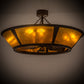 Meyda Lighting Sutter 48" 8-Light Cafe Noir Chandelier With Amber Mica Shade Glass and Wood Fan
