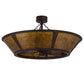 Meyda Lighting Sutter 48" 8-Light Cafe Noir Chandelier With Amber Mica Shade Glass and Wood Fan
