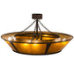 Meyda Lighting Sutter 48" 8-Light Cafe Noir Chandelier With Amber Mica Shade Glass and Wood Fan