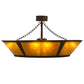 Meyda Lighting Sutter 48" 8-Light Cafe Noir Chandelier With Amber Mica Shade Glass and Wood Fan