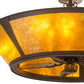 Meyda Lighting Sutter 48" 8-Light Cafe Noir Chandelier With Amber Mica Shade Glass and Wood Fan