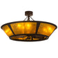 Meyda Lighting Sutter 48" 8-Light Cafe Noir Chandelier With Amber Mica Shade Glass and Wood Fan
