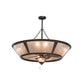 Meyda Lighting Sutter 49" 10-Light Cafe Noir Chandelier With Silver Mica Shade Glass and 29" Wood Fan