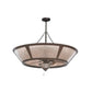 Meyda Lighting Sutter 49" 10-Light Cafe Noir Chandelier With Silver Mica Shade Glass and 29" Wood Fan