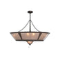 Meyda Lighting Sutter 49" 10-Light Cafe Noir Chandelier With Silver Mica Shade Glass and 29" Wood Fan