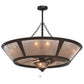 Meyda Lighting Sutter 49" 10-Light Cafe Noir Chandelier With Silver Mica Shade Glass and 29" Wood Fan