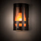 Meyda Lighting Sutter 5" Mahogany Bronze Wall Sconce With Amber Mica Shade Glass