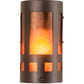 Meyda Lighting Sutter 5" Mahogany Bronze Wall Sconce With Amber Mica Shade Glass