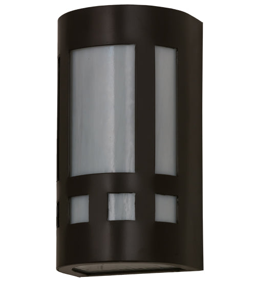 Meyda Lighting Sutter 5" Timeless Bronze Wall Sconce With White Art Shade Glass