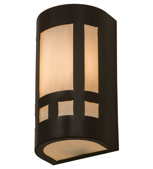 Meyda Lighting Sutter 5" Timeless Bronze Wall Sconce With White Art Shade Glass