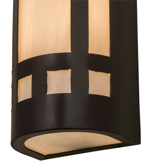 Meyda Lighting Sutter 5" Timeless Bronze Wall Sconce With White Art Shade Glass
