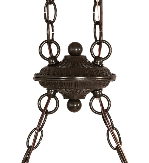 Meyda Lighting Sutter 60" 3-Light Timeless Bronze Island Pendant Light With Amber Mica Shade Glass