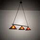 Meyda Lighting Sutter 60" 3-Light Timeless Bronze Island Pendant Light With Amber Mica Shade Glass