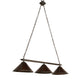 Meyda Lighting Sutter 60" 3-Light Timeless Bronze Island Pendant Light With Amber Mica Shade Glass
