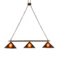 Meyda Lighting Sutter 60" 3-Light Timeless Bronze Island Pendant Light With Amber Mica Shade Glass