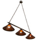 Meyda Lighting Sutter 60" 3-Light Timeless Bronze Island Pendant Light With Amber Mica Shade Glass