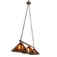 Meyda Lighting Sutter 60" 3-Light Timeless Bronze Island Pendant Light With Amber Mica Shade Glass